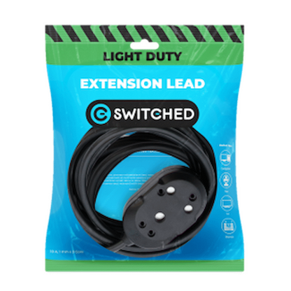 SWITCHED LIGHT DUTY Back To Back(BTB) EXTENSION LEADS 3M - BK