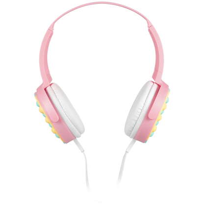 Volkano Kids Rainbow Popper Wired Headphones with 3.5mm Aux - Pink