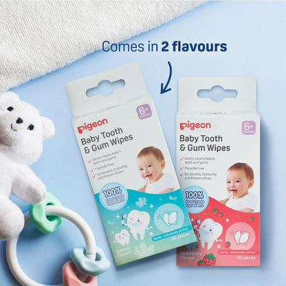 PIGEON BABY TOOTH & GUM WIPES STRAWBERRY 20S