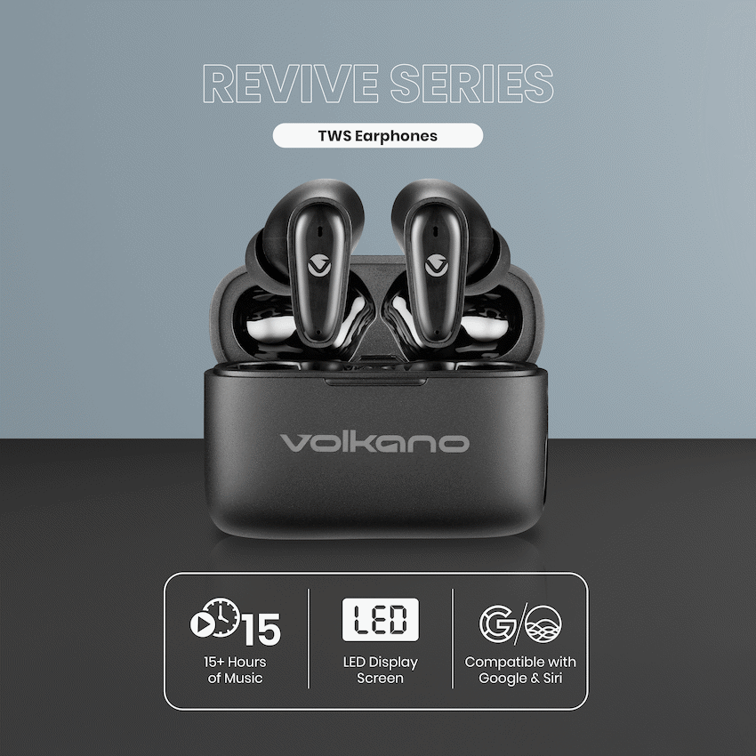Volkano Revive Series TWS Earphones - Black