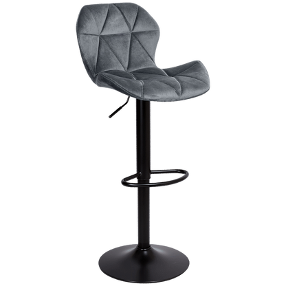Everfurn Tira Barstool - Grey Velvet (2 Pack)