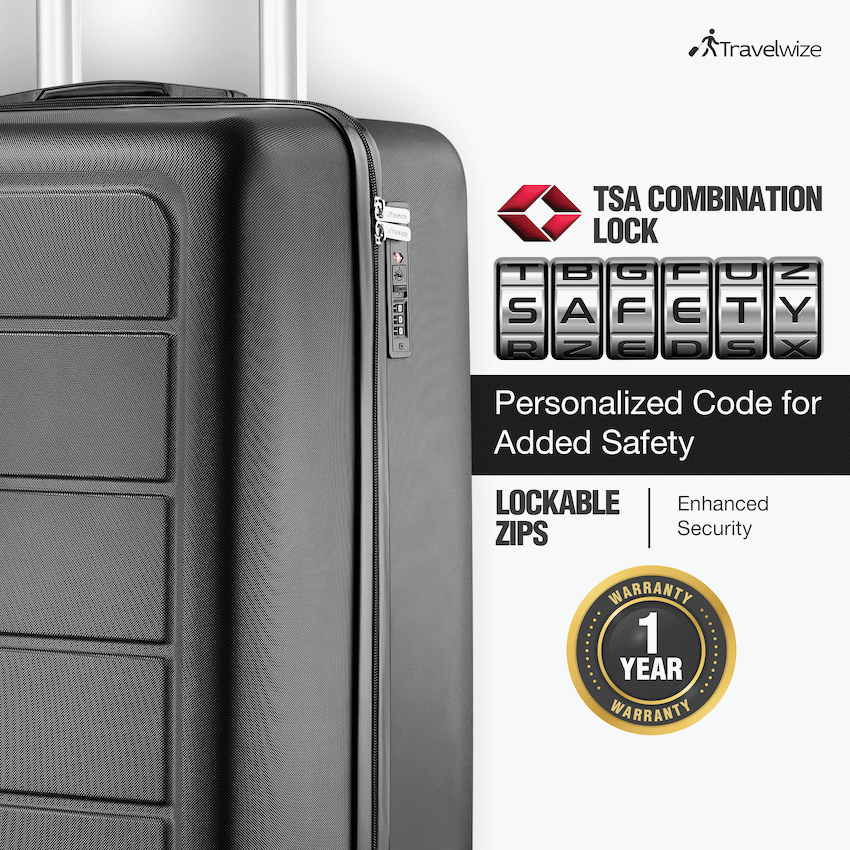 Travelwize Maple ABS 65cm 4-Wheel Spinner Luggage - Black