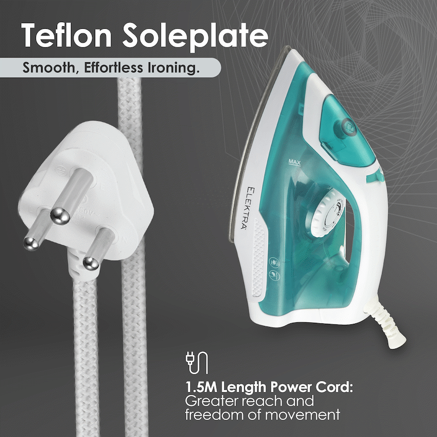 Elektra 1200W Steam Iron - Green
