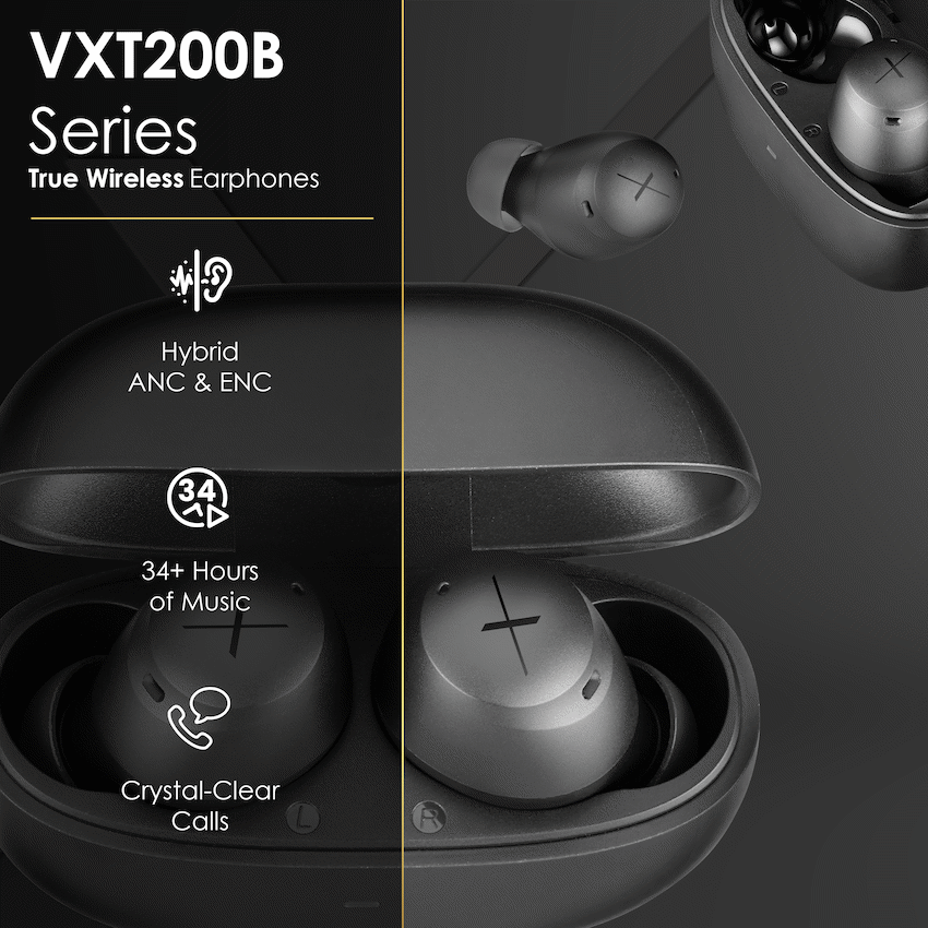 Volkano X VXT200B True Wireless Earphones with Hybrid Active Noise Cancelling