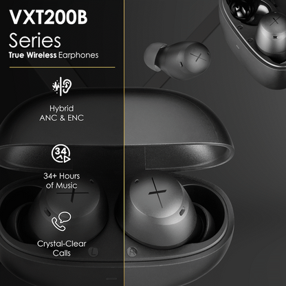 Volkano X VXT200B True Wireless Earphones with Hybrid Active Noise Cancelling