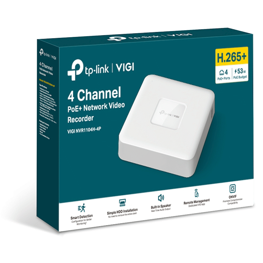 TP-Link Vigi NVR1104H-4P 4 Channel PoE Network Video Recorder