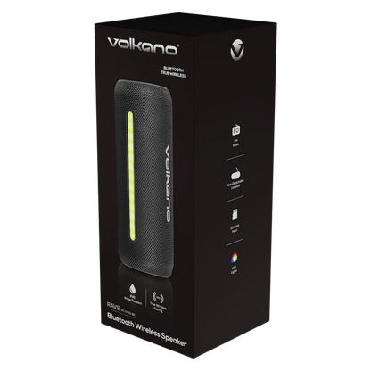 Volkano Rave Series Portable Bluetooth Speaker  - Black with grey buttons