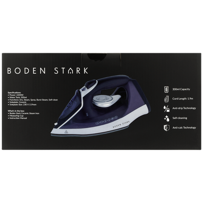 Boden Stark Ceramic Steam Iron - Purple