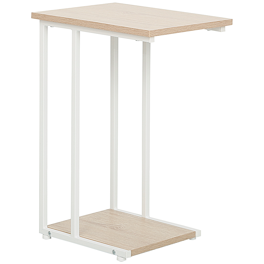 Everfurn Sofa Side Table - Oak and White