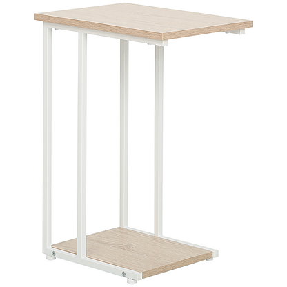 Everfurn Sofa Side Table - Oak and White