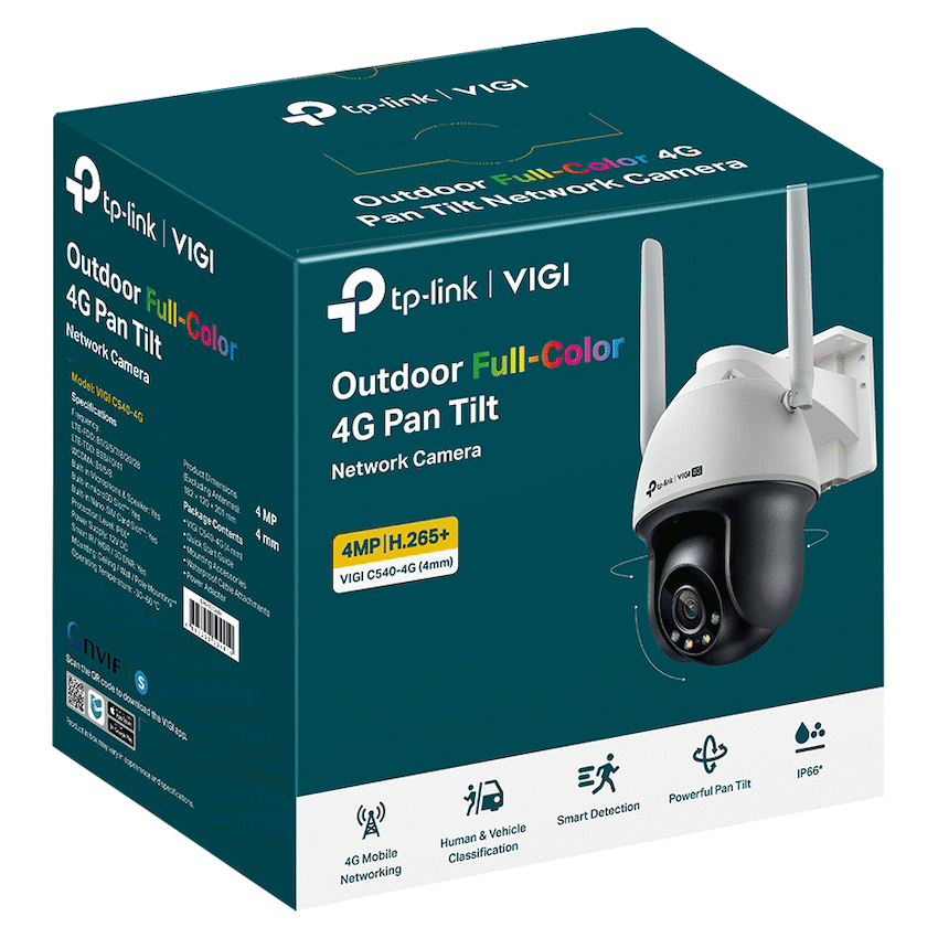 TP-Link Vigi C540-4G 4MP 4mm Outdoor Full-Color 4G PT Network Camera