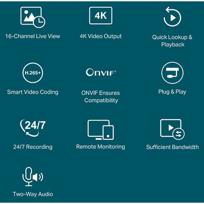 TP-Link Vigi NVR2016H 16-Channel Network Video Recorder