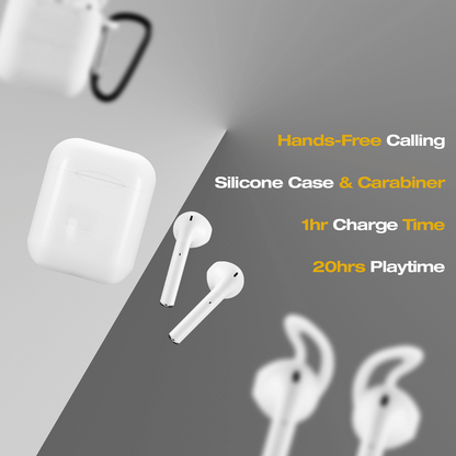 Amplify Buds Series True Wireless Earphones with Silicone Accessories - White
