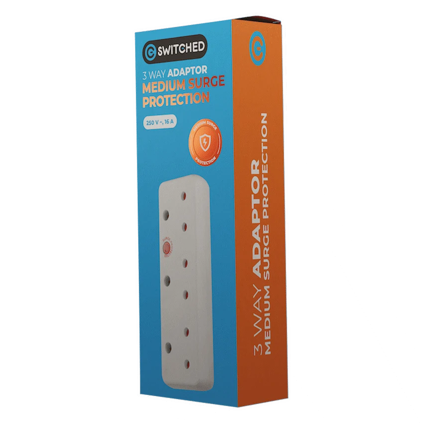 SWITCHED 3 Way Medium Surge 16A Adaptor