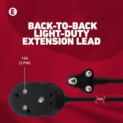 Ellies Back to Back Heavy Duty Extension Lead-10M