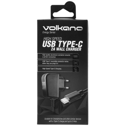 Volkano Energy Series USB Type-C 2a Wall Charger