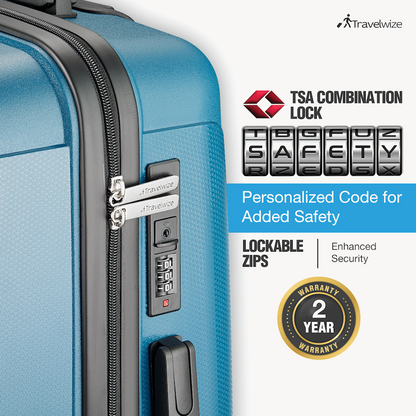 Travelwize Paros PP 4-Wheel Spinner 55cm Luggage - Teal
