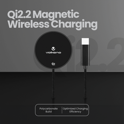 Volkano Magni Series Qi2.2 25W Wireless Charging Pad - Black