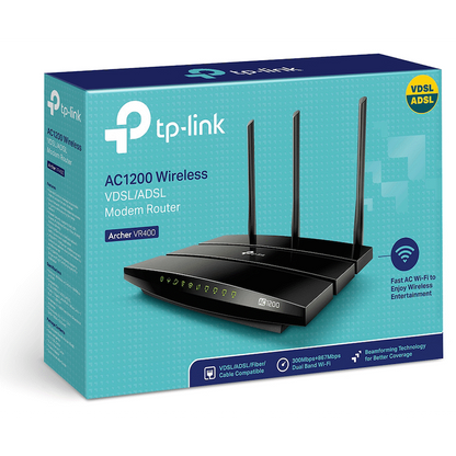 TP-Link Archer VR400 AC1200 Wi-Fi VDSL/ADSL Gigabit Modem Router