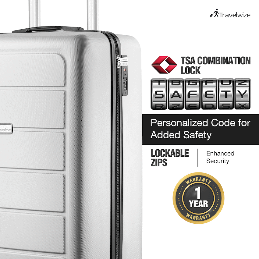 Travelwize Maple ABS 75cm 4-Wheel Spinner Luggage - Silver