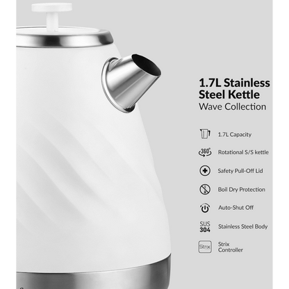 Boden Stark 1.7l Stainless Steel Kettle - White