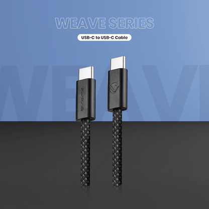 Volkano Weave Series 60w USB C to USB C 1.2m-Black