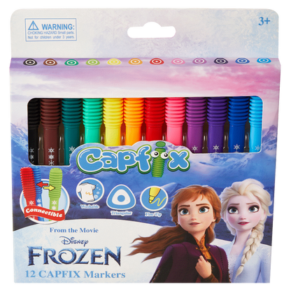 Frozen 12 Capfix Connectable Fibre Markers - Multi