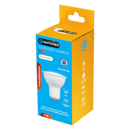 Switched 3w GU10 Rechargeable Fast Charge LED WW