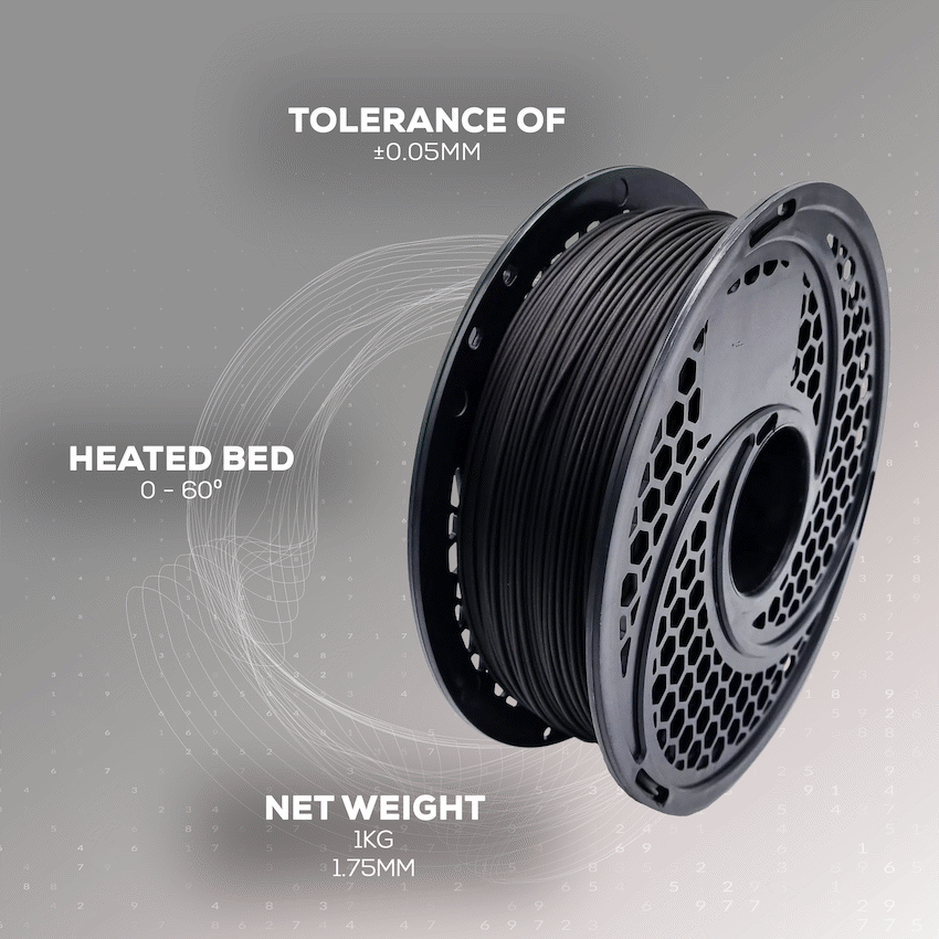 PLA Filament - Black - 1kg - 1.75mm