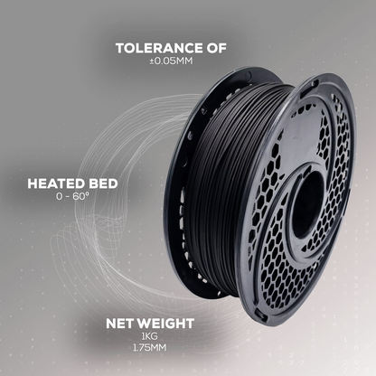 PLA Filament - Black - 1kg - 1.75mm