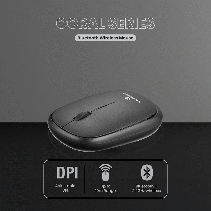 Volkano Coral series Bluetooth Wireless Mouse - Black