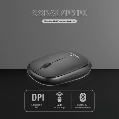 Volkano Coral series Bluetooth Wireless Mouse - Black