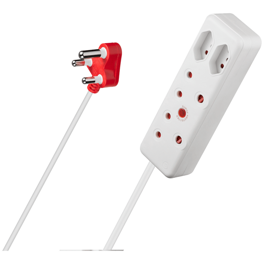 Switched 4-Way Medium Surge Extension Lead 5m