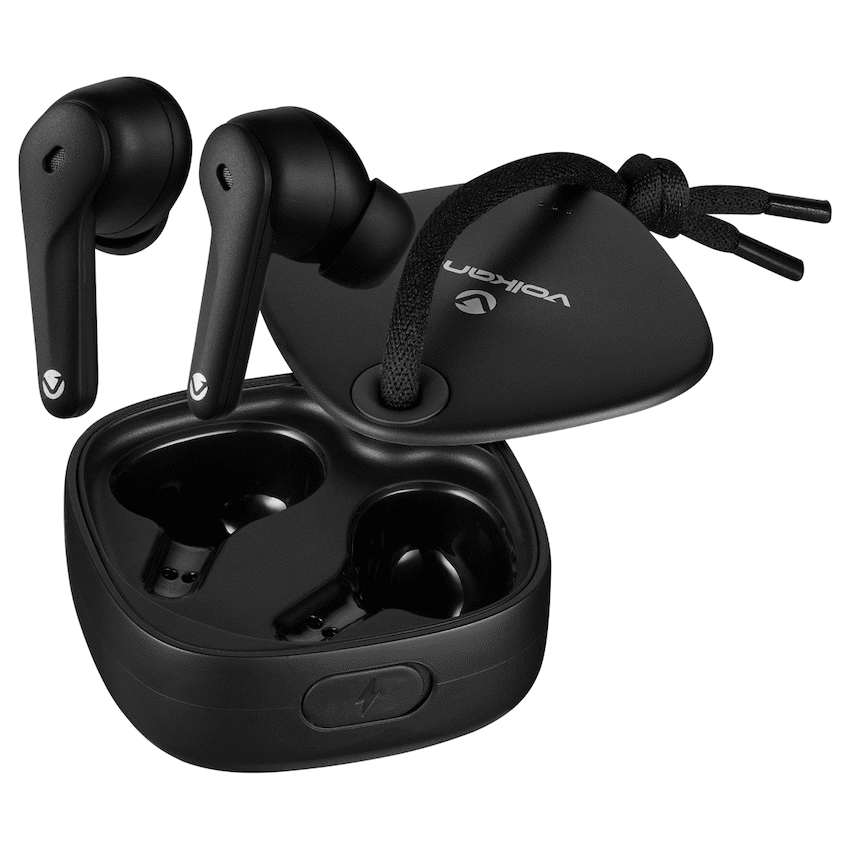 Volkano Ore Series True Wireless Earphones with Charging Case - Black