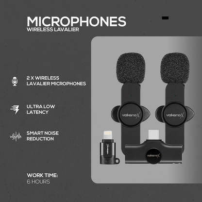 VolkanoX Prodigy Series Wireless Lavalier Microphone - Black