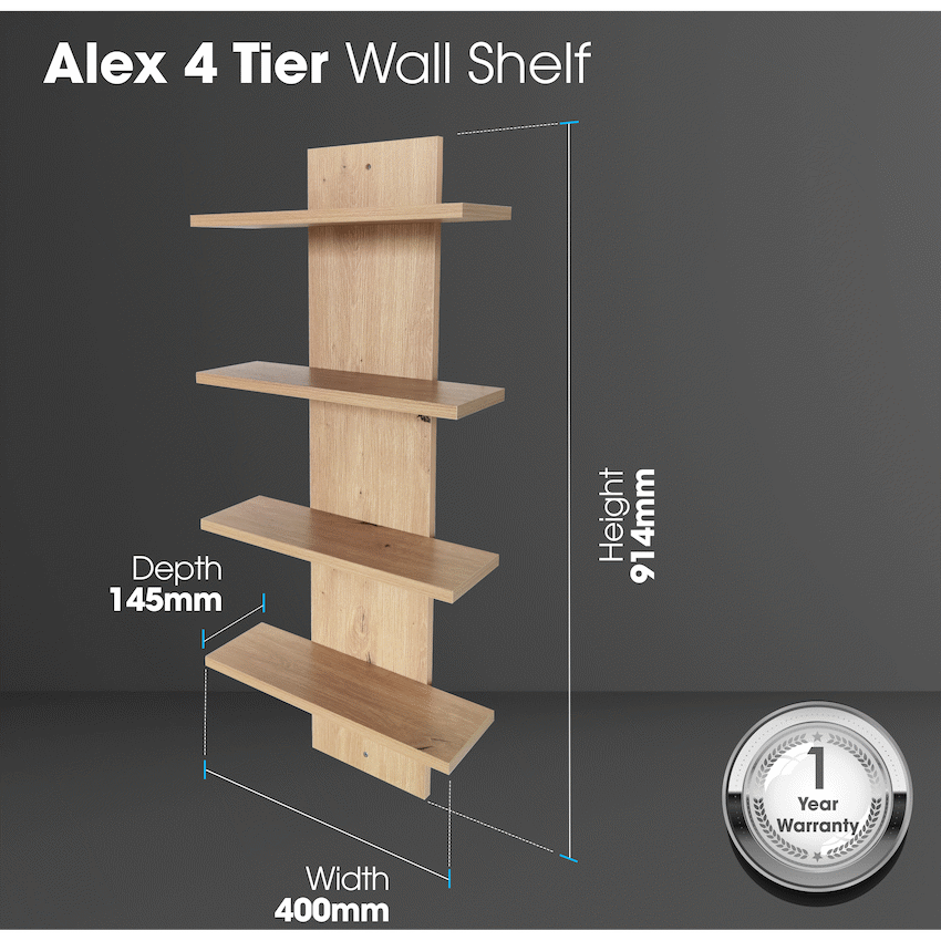 Everfurn Alex 4 Tier Wall Shelf