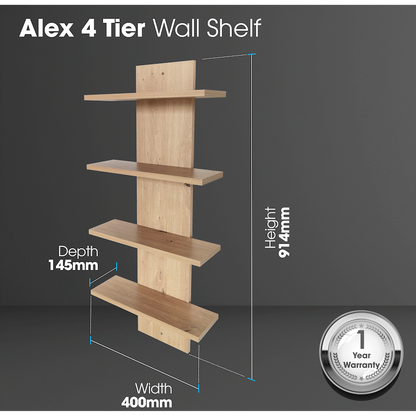 Everfurn Alex 4 Tier Wall Shelf