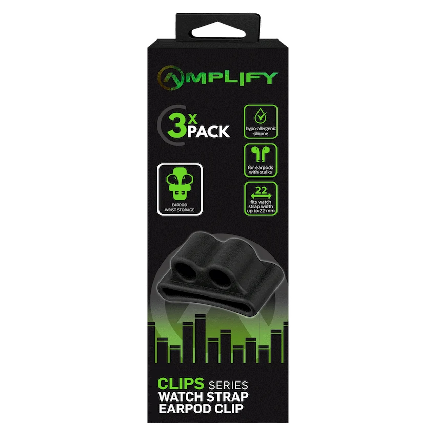 Amplify Pack of 3 Watch Strap Clips for Earpods