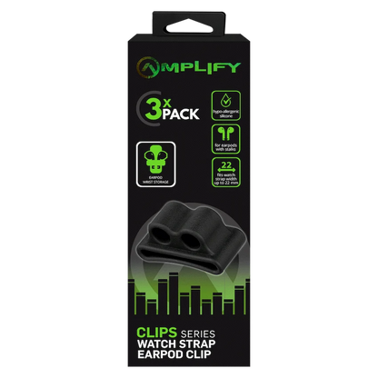 Amplify Pack of 3 Watch Strap Clips for Earpods