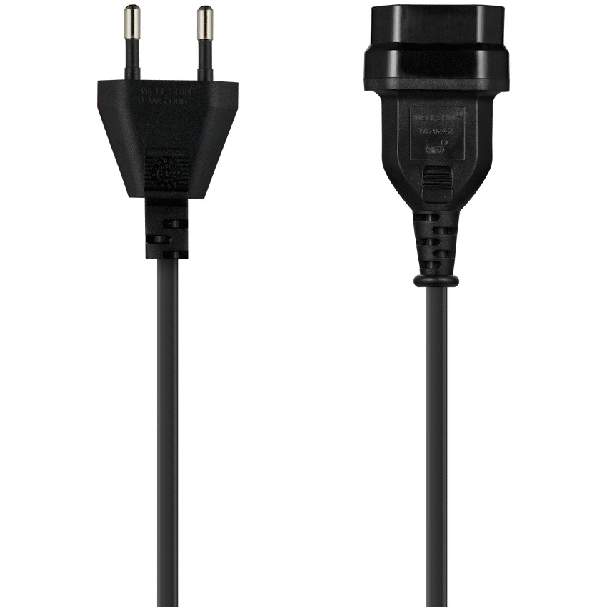 Switched Easy Cable Extender 2-Pin Euro to 2-Pin Euro Socket 2m