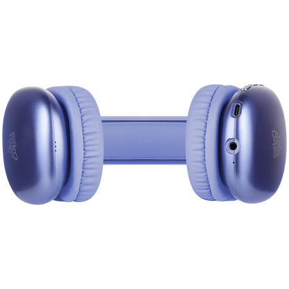 Pro Bass Retro Bluetooth Wireless Headphone with PU Case - Purple