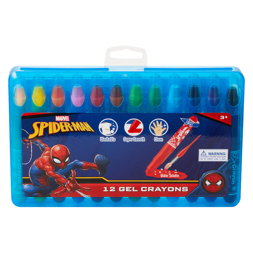 Spider-Man 12 Gel Crayons - Twist Action - Multi