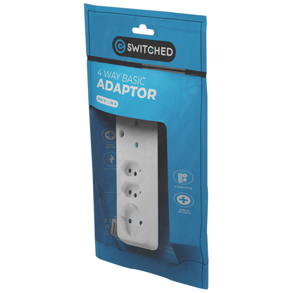 SWITCHED  4 Way Schuko Adaptor