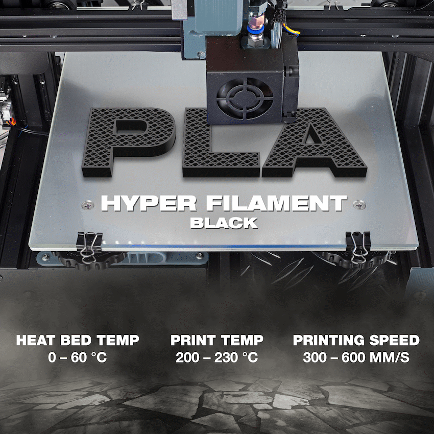 SA Filament PLA Hyper Filament 1kg - Black