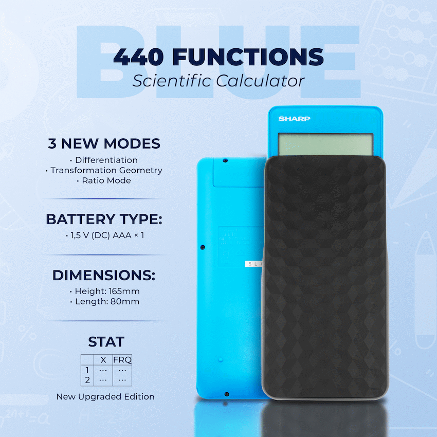 Sharp EL-W535SAII Blue Scientific Calculator