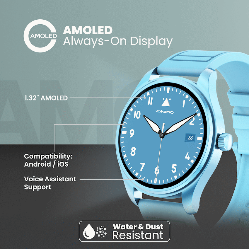 Volkano Eon Series Smartwatch - Light Blue