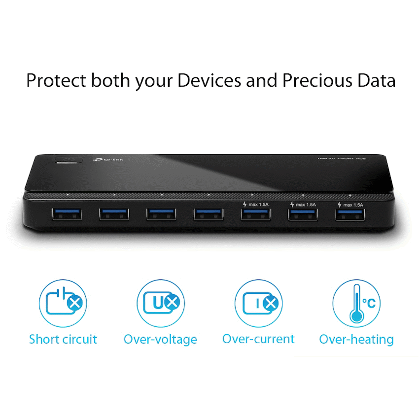 TP-Link UH700 USB 3.0 7-Port Hub with 2 Charging Ports