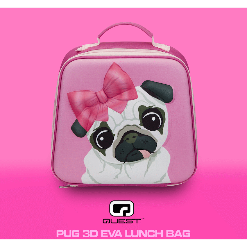 Quest Pug 3D EVA Lunch Bag - Pink