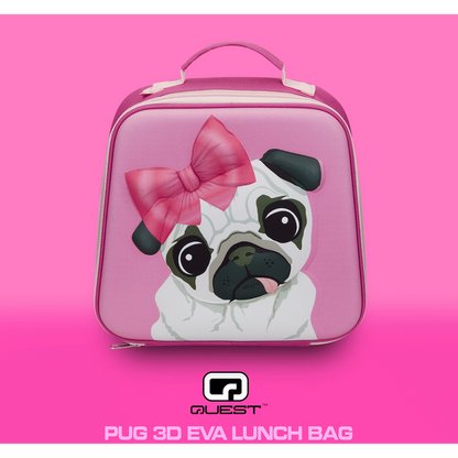 Quest Pug 3D EVA Lunch Bag - Pink