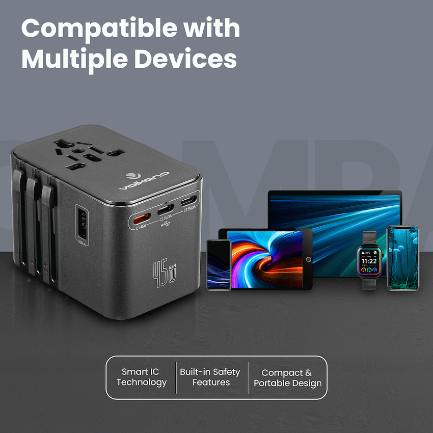 Volkano Jetsetter series 45W PD Travel Adaptor